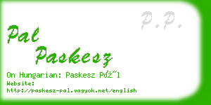 pal paskesz business card